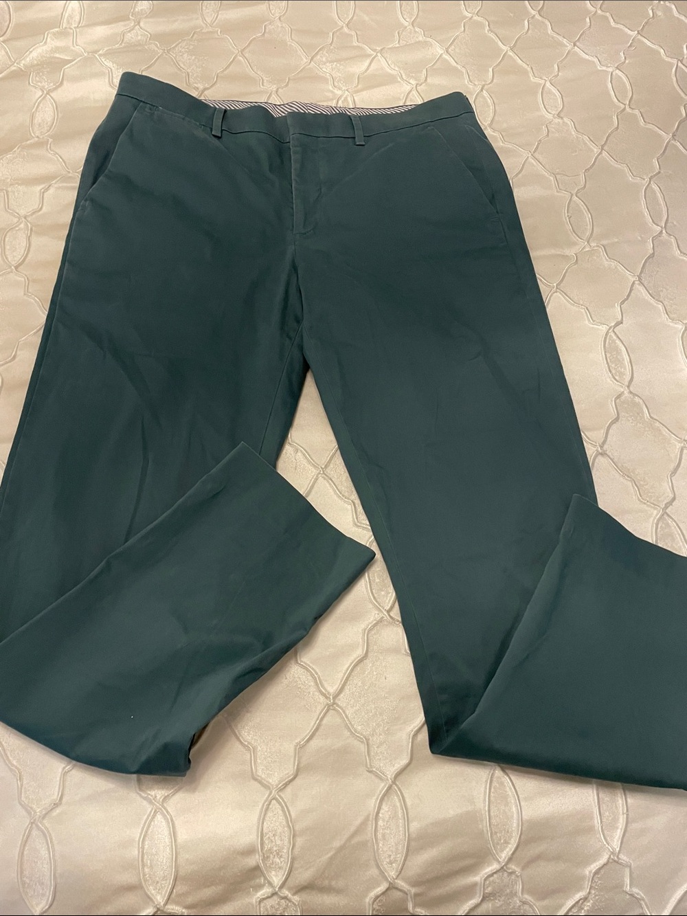 Express Men's Forest Green Stretch Chino Pants
